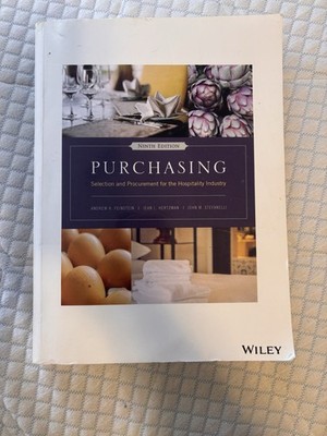 Wiley Purchasing Selection & Procurement Hospitality Industry Ninth Edition Book