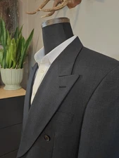 🇺🇲 Vtg Jones Of New York Men's 41R Blue Double Breast Sports Coat Made In USA