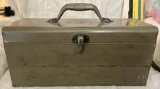 Vintage Simonsen Tackle Tool Bond Film Box Dog Logo Aluminum One Tray