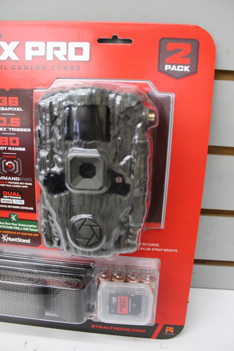 Trail Camera Stealth 2 Pk Sonix Pro 36 MP Cellular Dual Sim 80 ft