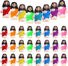 25 Pcs Mini Jesus Figurines Bulk Original Design Rubber Mini Jesus Figures to Hi