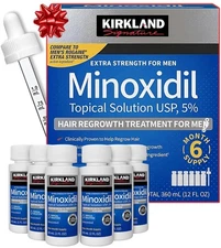 Kirkland Minoxidil 5% Extra Strength Mens 6 Month Bottles Hair Regrowth Solution