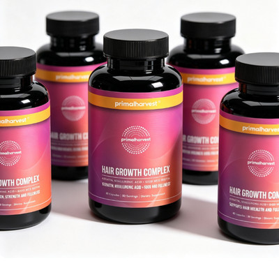 1-5 pack Primal Harvest Hair Growth Complex - Daily Supplement, 60 Capsules
