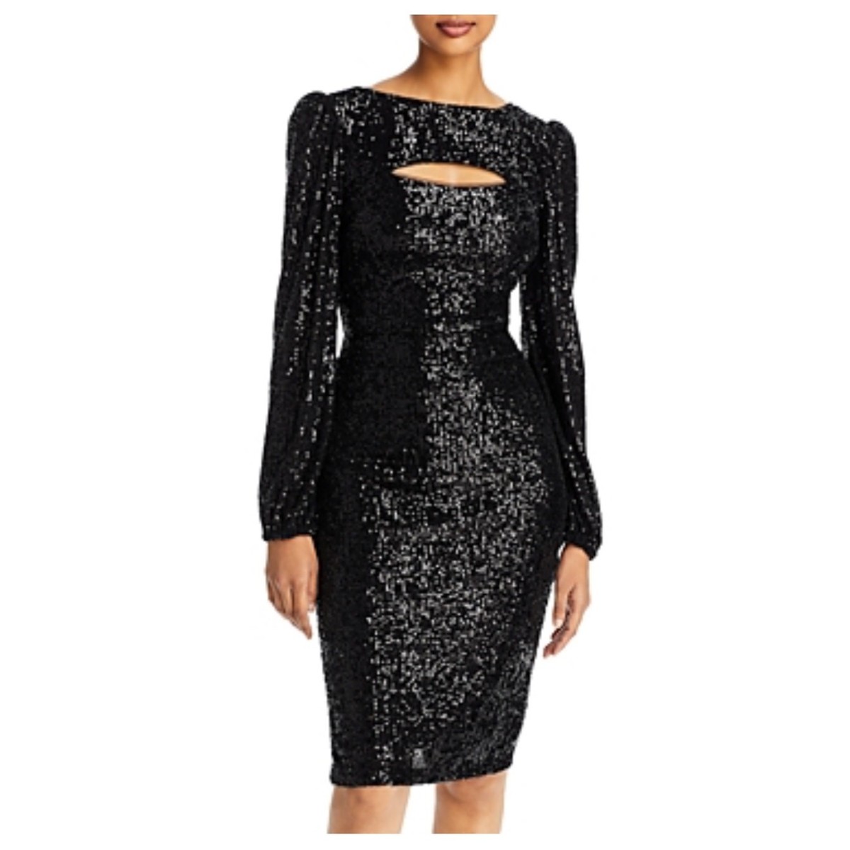 AQUA Women's Cocktail Dress Size 6 Black Sequined Long Sleeve Cut Out Sheath | eBay AQUA Women's Cocktail Dress Size 6 Black Sequined Long Sleeve Cut Out Sheath | eBay