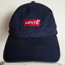 Levis Kids Navy Blue Batwing Logo Baseball Cap Youth Adjustable Hat Sporty