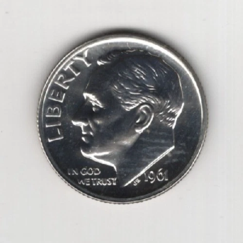 1961 PROOF DIME 90% SILVER TEN CENTS 10¢ PHILADELPHIA UNITED STATES OF AMERICA