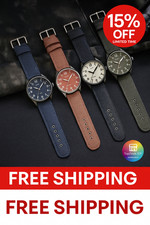 Elegant Quartz Wrist Watch Battery Powered Nylon Band Analog Men Women Gift.