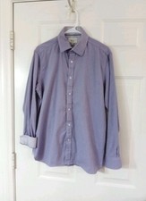 Ted Baker Endurance Purple Button Up Long Sleeve shirt size 16 34/35 Flip Cuff