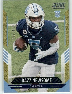 2021 Panini Score DAZZ NEWSOME Rookie Dots Gold /225 UNC Tarheels #370