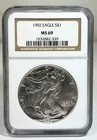 1992 $1 American Eagle NGC MS69 1 oz .999 Fine Silver US Bullion Coin