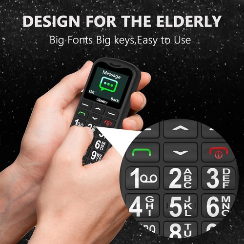 Uleway G190 Black Dual Sim Unlocked 1.77"Big BUTTON,SOS Keys Senior Mobile Phone - 第 9/9 張圖片