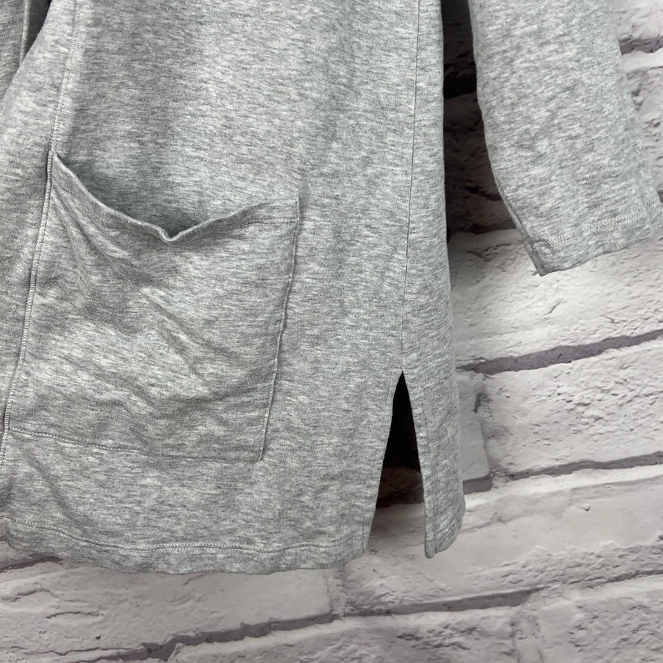 Cárdigan para mujer EILEEN FISHER M gris frente abierto minimalista salón cortinas bolsillos Foto 4 de 4