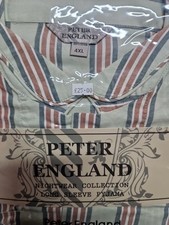 Peter England Nightware - LANGARM PYJAMA - GR. XXXXL 4XL BLOCKSTREIFEN