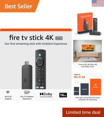 Elevate Your Home Theater: 4K Max Streaming Stick with Dolby Atmos & Art Display