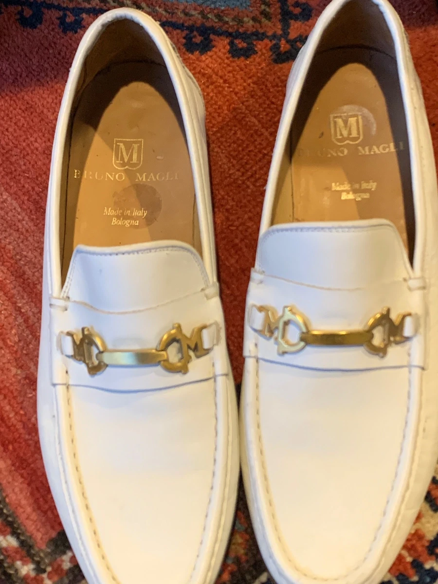 Bruno Magli Leather Upper White Dress Shoes for Men for sale  display picture 1