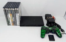 Sony PlayStation 2 PS2 Slim Black Console Bundle w/ 8 Games - Tekken - Tested!