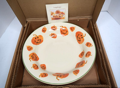 Vintage Longaberger Halloween Treats Bowl 30963 12'' Pumpkins Autumn 2002 NIB