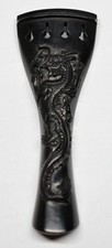 Handmade Carved Ebony violin tailpiece 4/4. Dragon High Relief design  3