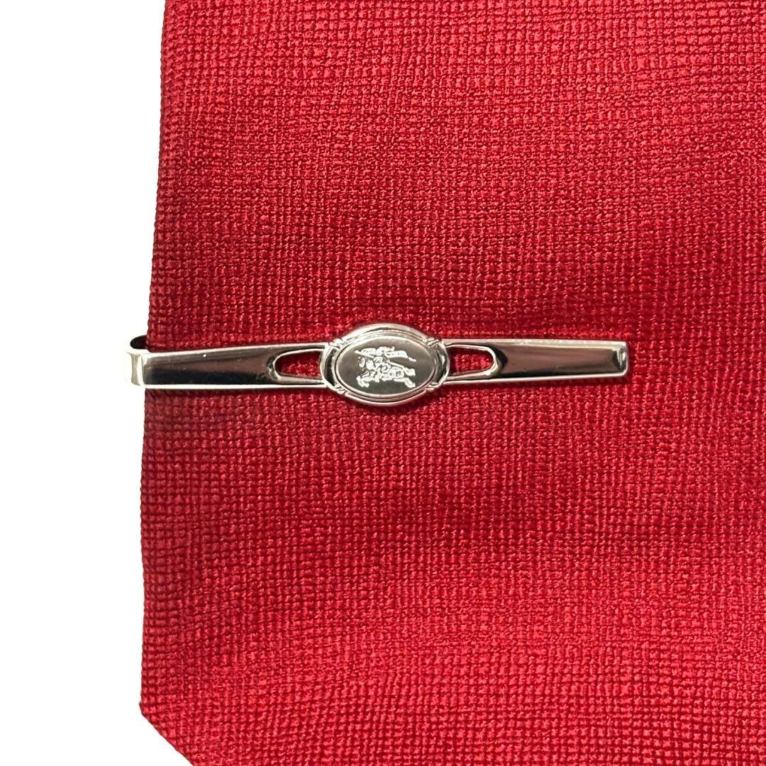 BURBERRY Horse Logo Tie Pin and Bar in Silver Color - Gem
