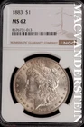 1883 Morgan Dollar-NGC MS 62 Brilliant Uncirculated #SLM511