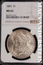 1883 Morgan Dollar-NGC MS 62 Brilliant Uncirculated #SLM511