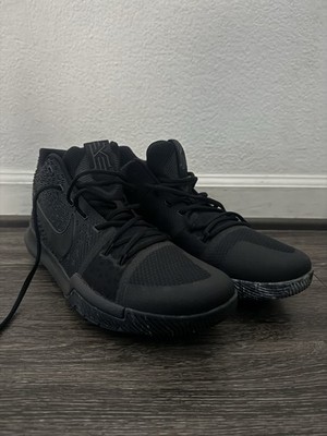Nike Men's Zoom Kyrie 3 Basketball Shoes Triple Black/Marble, Size 14