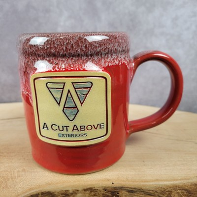 Deneen Pottery Handthrown Pottery Mug A Cut Above Exteriors Red Drip Glaze