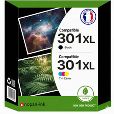 Pack de 2 Cartouches compatible pour HP 301XL Noir & Couleur