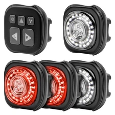 Smart Bike Light with Remote Controller - Sync Front & Rear LED Light Set, 5 ...