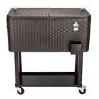 80QT Rattan Square Legs Cooler with Shelf Portable Patio Party Cooler Cart — photo 1