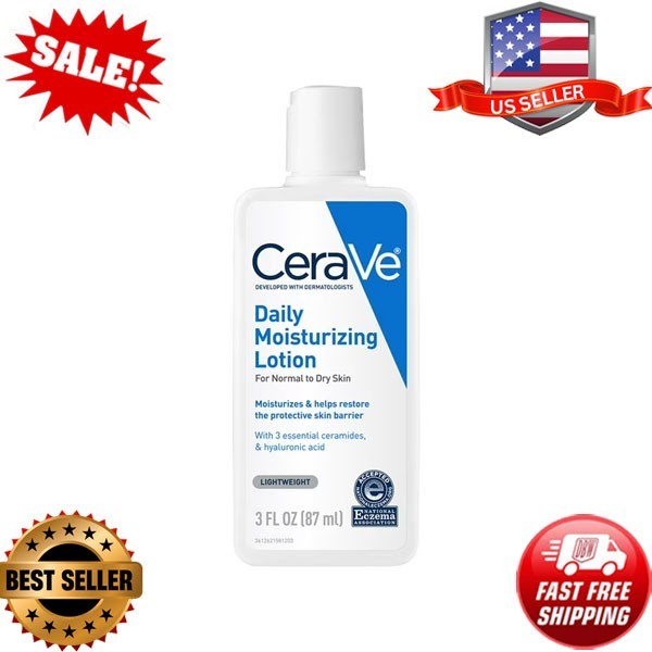 CeraVe Daily Moisturizing Lotion for Normal to Dry Skin 3 fl oz Hydrating Face & Body Moisturizer