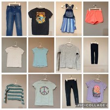 Lot of 12 Pieces, Pants, Long Sleeve Tops Girl s Assorted Brands, Size 7/8.