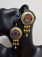 Ohrringe, Paulaner München , Kronkorken , Gold & Strass , Geschenkidee ,Trendy !