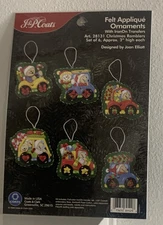 J. P. Coats Felt Applique Ornaments Set of 6 Christmas Ramblers New