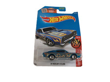 2016 Hot Wheels HW Flames 10/10 '69 MERCURY CYCLONE Blue w/5 Spoke