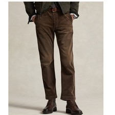 NEW Polo Ralph Lauren Men's Straight Fit Stretch Corduroy Pants Brown 38W X 32L