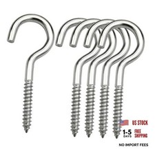 304 Stainless Steel Screw Hooks 2.2 Inch M3.8 Screw Light Hooks 30 Pcs Screw