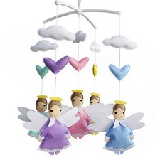 Baby Boys Girls Infant Music Crib Mobile Pastel Colorful Angels Shower Gift Toy