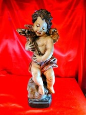 Großer Kerzenhalter Engel Putte Leuchter Figurenleuchter Handarbeit alt (E11)