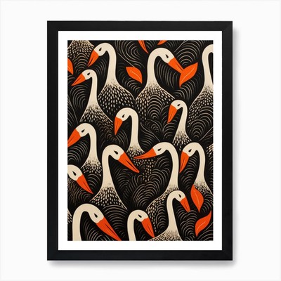 Schwäne 1 Kunstdruck gerahmt Wandbild Poster Leinwanddruck Bild