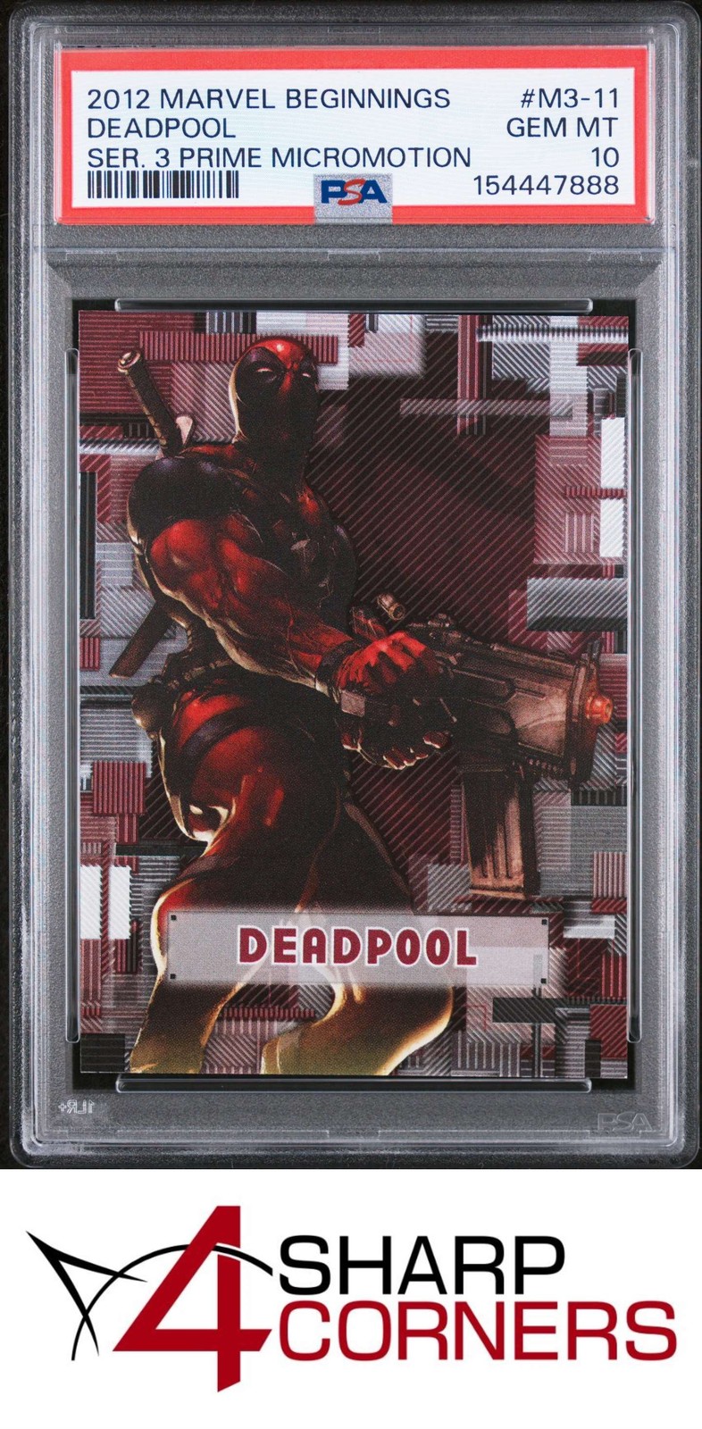 2012 MARVEL BEGINNINGS SERIES 3 PRIME MICROMOTION #M3-11 DEADPOOL POP 6 PSA 10
