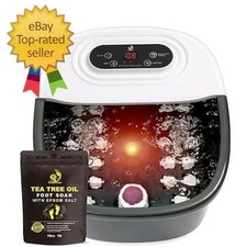 Foot Spa Bath Massager with Heat Bubbles and Vibration Massage and Jets, 16 O...