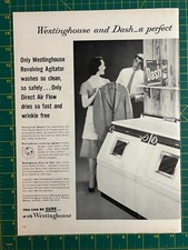 1957 Vintage Westinghouse Revolving Agitator Washer Dash Detergent Print Ad P1