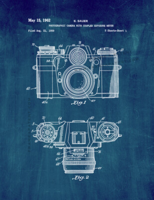 Photographic Camera With Coupled Exposure Meter Patent Print Midnight