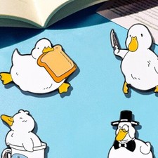 Duck Enamel Pin Cute Cartoon Brooch for Bags Clothes Trendy Couples Gift