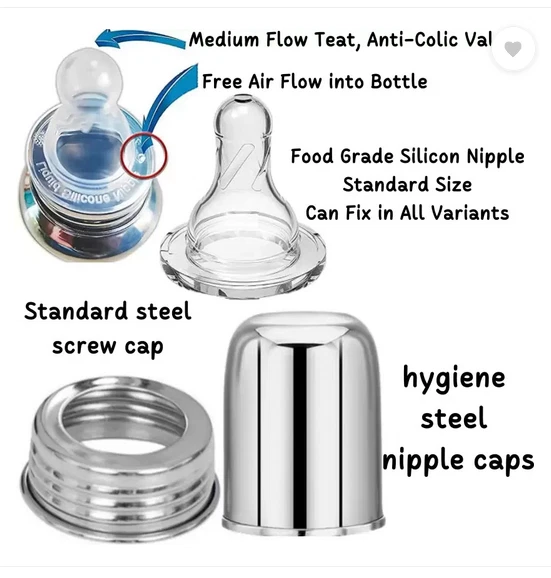 Juego completo de regalo para bebé PGD de acero alimentador de biberón cucharas tazón Foto 4 de 4