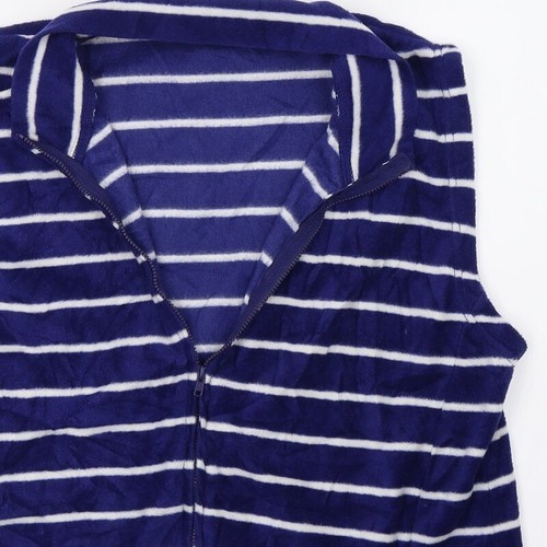 Abrigo chaleco original para mujer Essentials a rayas azules talla M - Imagen 8 de 12