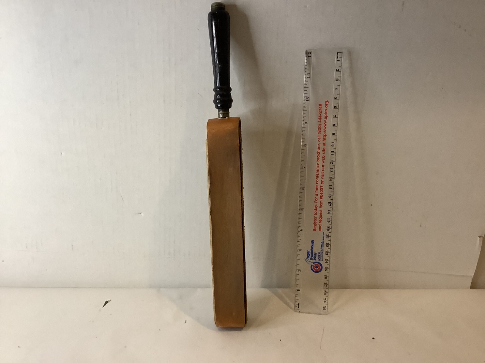 Barber Strop Razor Blade Knife Sharpener Antique Hand Held Leather eBay