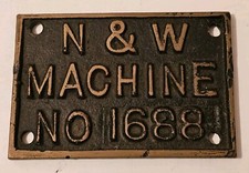 Placa de identificación de propiedad N&W Norfolk y Western