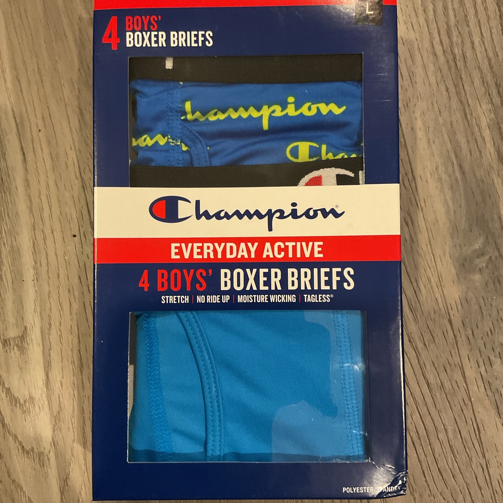 Boys Champion Boxer Brief 4pk Lrg New